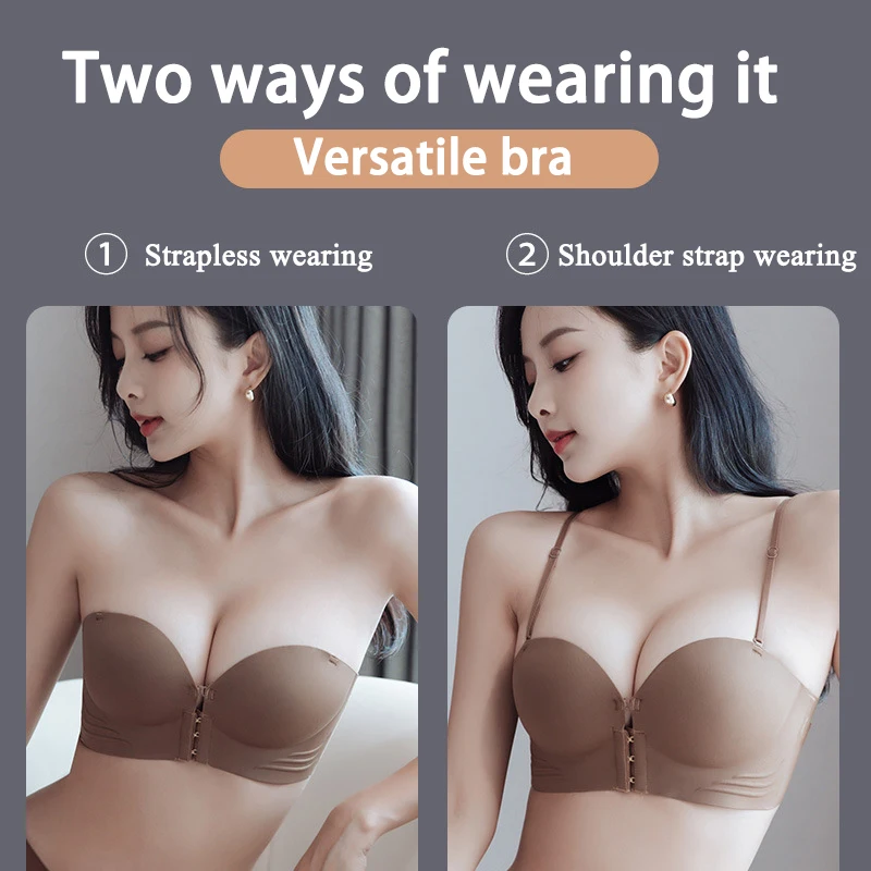 1Pc Sexy Voorsluiting Sexy Push Up Bh Vrouwen Onzichtbare Bh Ondergoed Lingerie Voor Vrouwelijke Beha Strapless Naadloze Bralette