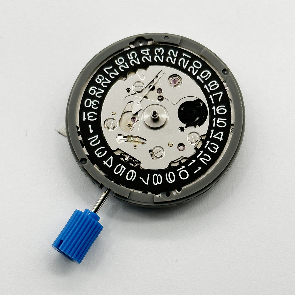 Japanisches echtes mechanisches NH35-Uhrwerk, schwarz, 3 Stunden Datum, Automatikuhr, Ersatzmechanismus NH35A 4R35, hohe Genauigkeit, 24 Juwelen