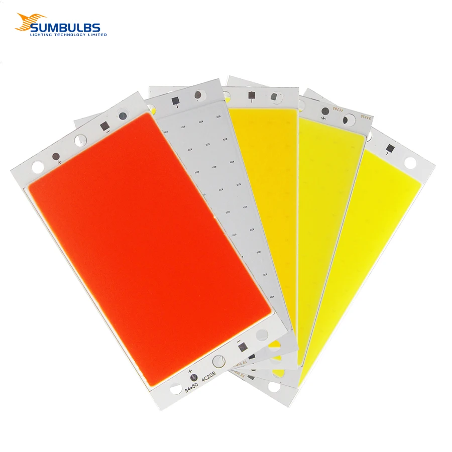 Sumbubs 94 x 50 mm 15 W COB-LED-Lichtpanel, ultrahell, warm/kaltweiß/blau/rot, DC 12 V Matrix-LED-Glühbirne, Chip an Bord