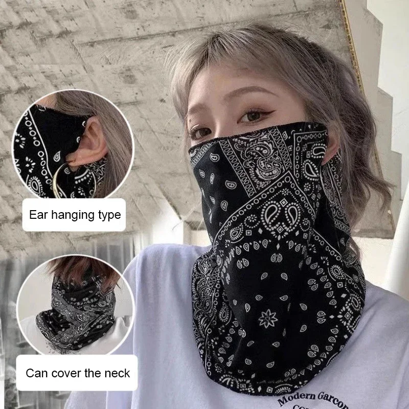 Moda Punk Maska przeciwsłoneczna Dla Mężczyzn Kobiety Letnia Twarz Szyja Ochrona UV Szalik na uszy Hip Hop Outdoor Sport Kolarstwo Bandana Szaliki