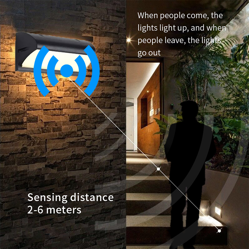Led Outdoor Wand Licht Wasserdicht IP66 Motion Sensor Led Außen Beleuchtung Veranda Lichter Balkon Garten Lichter Außen Wand Lampe