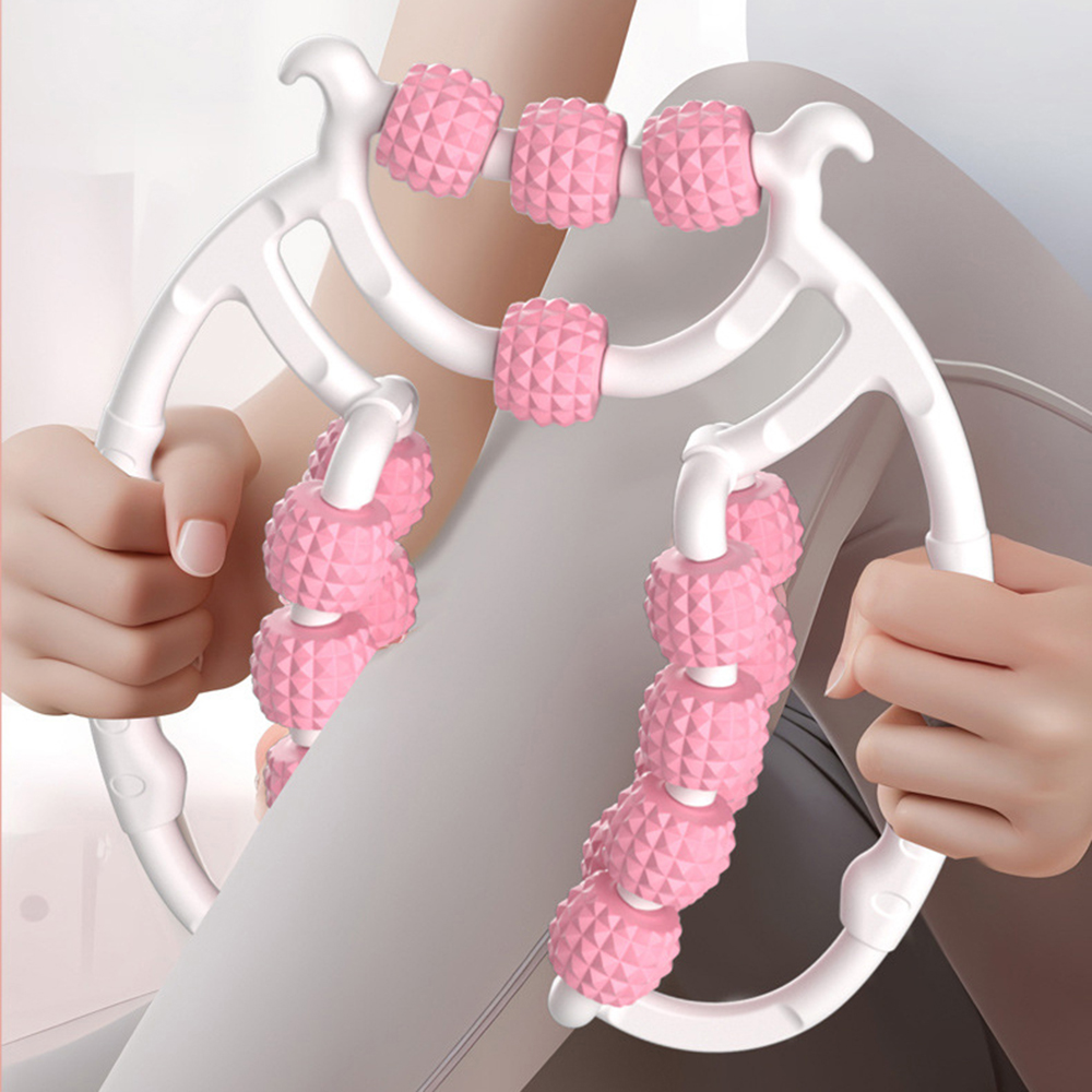 Braçadeira de perna de anel duplo 20 rolos, exercitador de coxa/Kegel, massageador de emagrecimento para casa, alívio da dor anticelulite