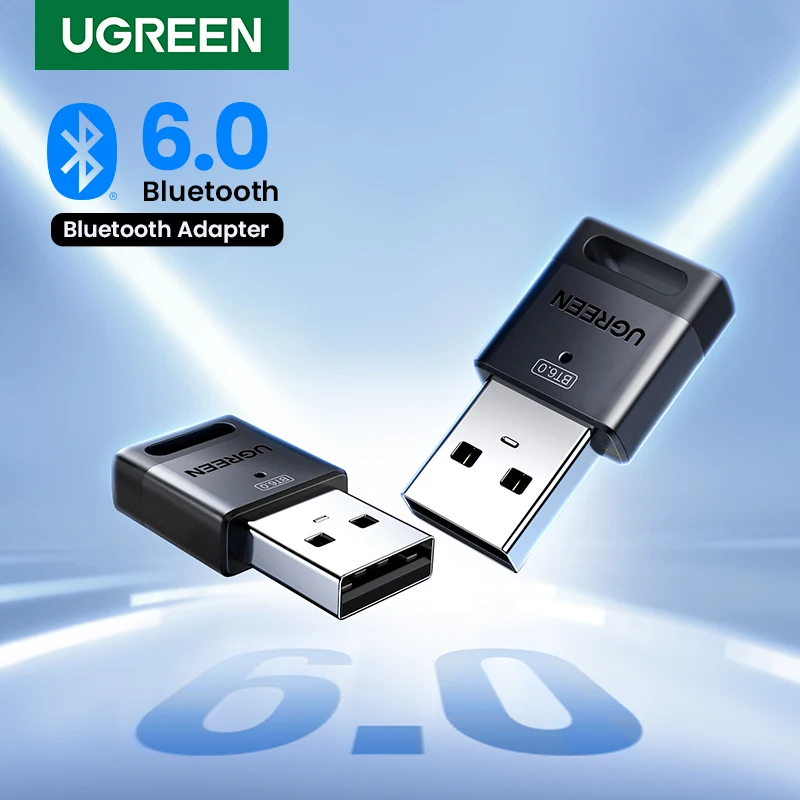 USB-адаптер UGREEN Bluetooth, ключ Bluetooth 6.0 для ПК Windows 11/10/8.1, Bluetooth-приемник и передатчик для клавиатуры/мыши