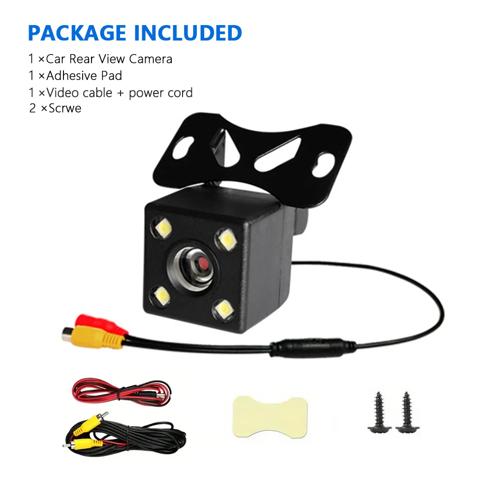 Groothoek HD Auto Achteruitrijcamera Achteruitrijcamera Video Voertuigcamera Backup Achteruitrijcamera 12-LED Nachtzicht Parkeercamera