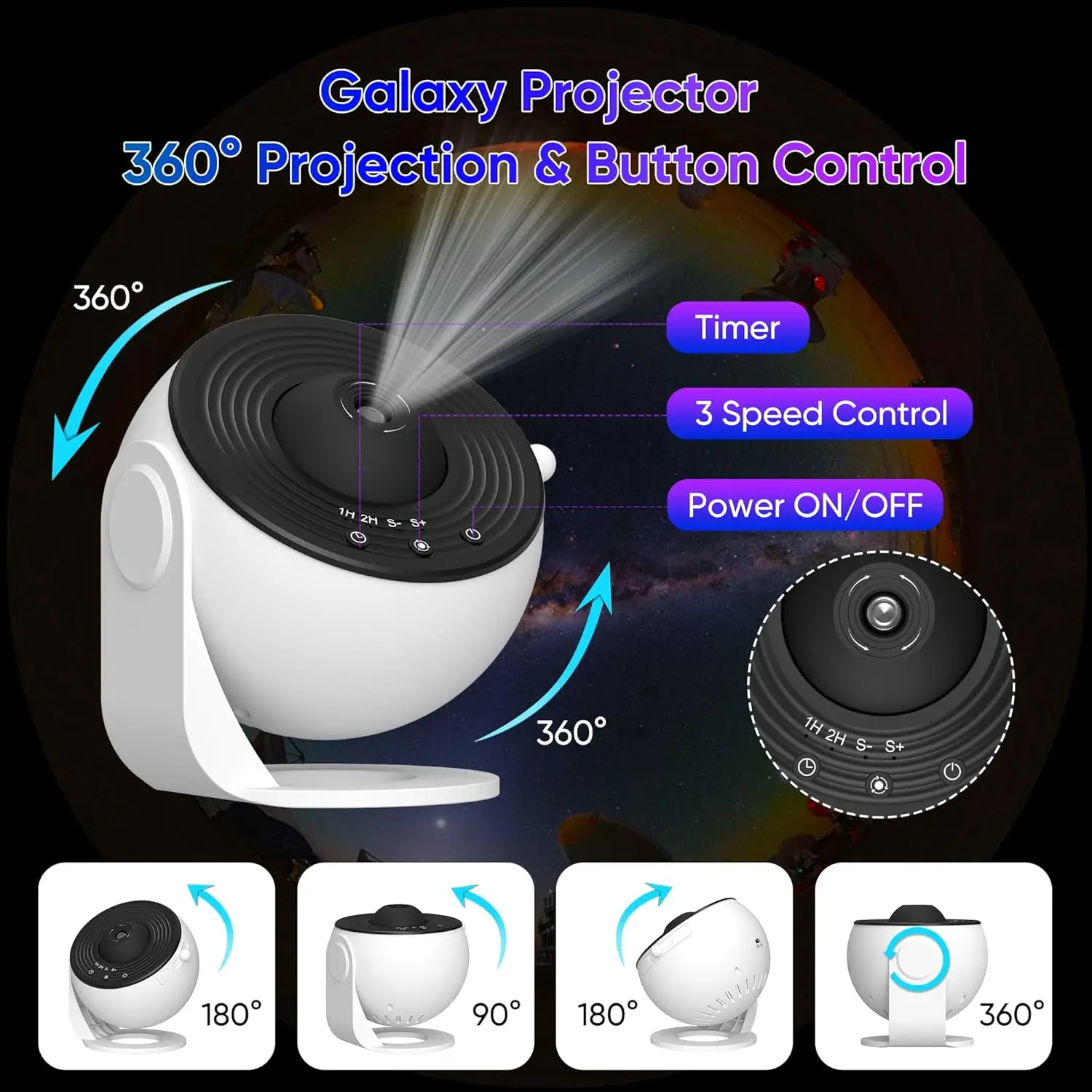 Schlafzimmer Galaxy Projektor Nachtlicht HD Bild Stern Projektor 13 Film Discs Kinder Planetarium Projektor 360 °   Rotation Galaxy Light