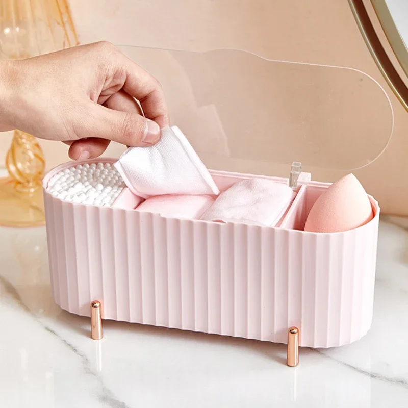 Kosmetik Aufbewahrung sbox mit Deckel staub dicht Desktop Make-up Entferner Baumwolle Puder Puff Aufbewahrung organisator Bad Aufbewahrung sbox
