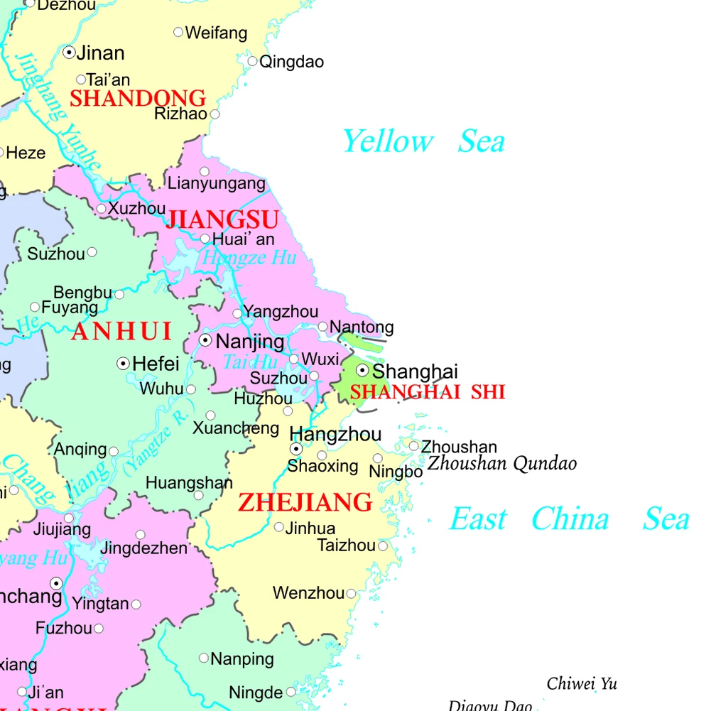 Vertical Version The China Map Without Neighboring Countries 420*594mm Canvas In English for Office Education Supply Home Decor