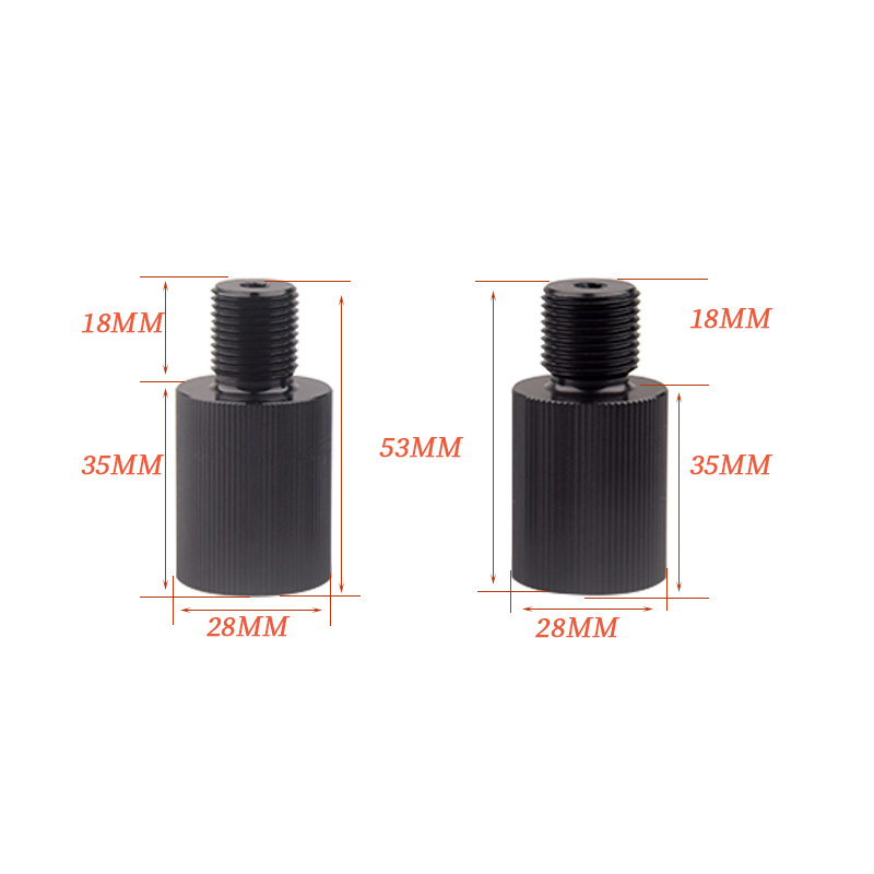 Descarga masculina de alumínio preta m18 * 1.5 a 5/8 "-adaptador fêmea do encaixe do gás de 18unf rosqueado acessórios do ar das peças do conector dos encaixes
