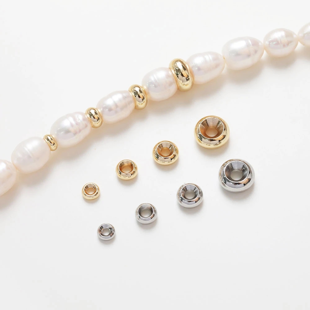 14 K/18 K ゴールドメッキ 10-30 個 3/4/5/6/8 ミリメートルスペーサービーズ DIY ネックレスブレスレットジュエリーメイキング用品アクセサリー卸売