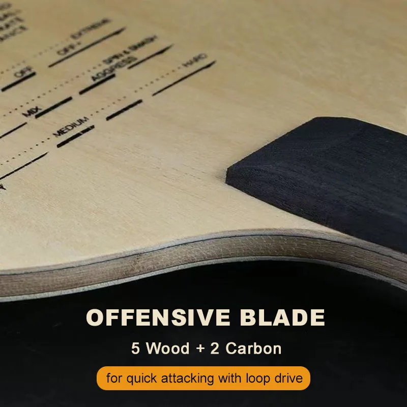 オリジナル SANWEI T5000 卓球ブレード 5 ウッド 2 カーボンエントリー中級ピンポンブレードループドライブ用高速攻撃