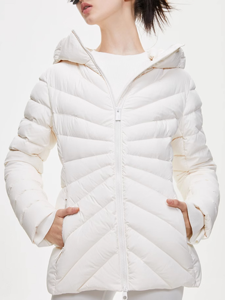 Herbst-und Winter puffer mantel Langarm-Daunen jacke mit Kapuze und Reiß verschluss mit hoher Qualität und niedrigem Preis