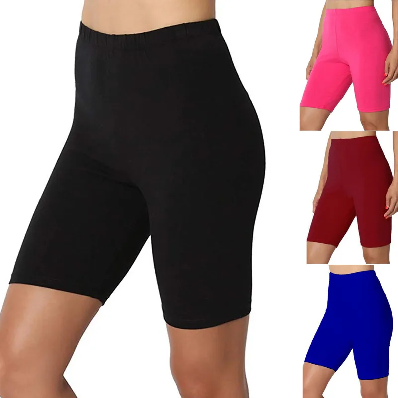 Pantalones cortos deportivos para mujer, Shorts elásticos básicos, suaves, para ejercicio al aire libre, Verano