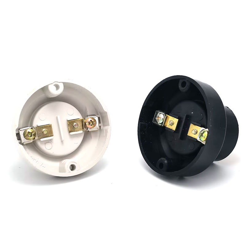 Soporte de lámpara LED plano de conversión redonda con tornillo E27, 6A, bricolaje, tornillo pequeño de escritorio, cabezal de iluminación Led, Base, enchufe de 220V, negro y blanco