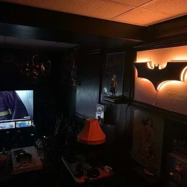 Batmanes veilleuse Cool télécommande multicolore 3D créatif chauve-souris atmosphère décoration de la maison chambre tenture murale lampe