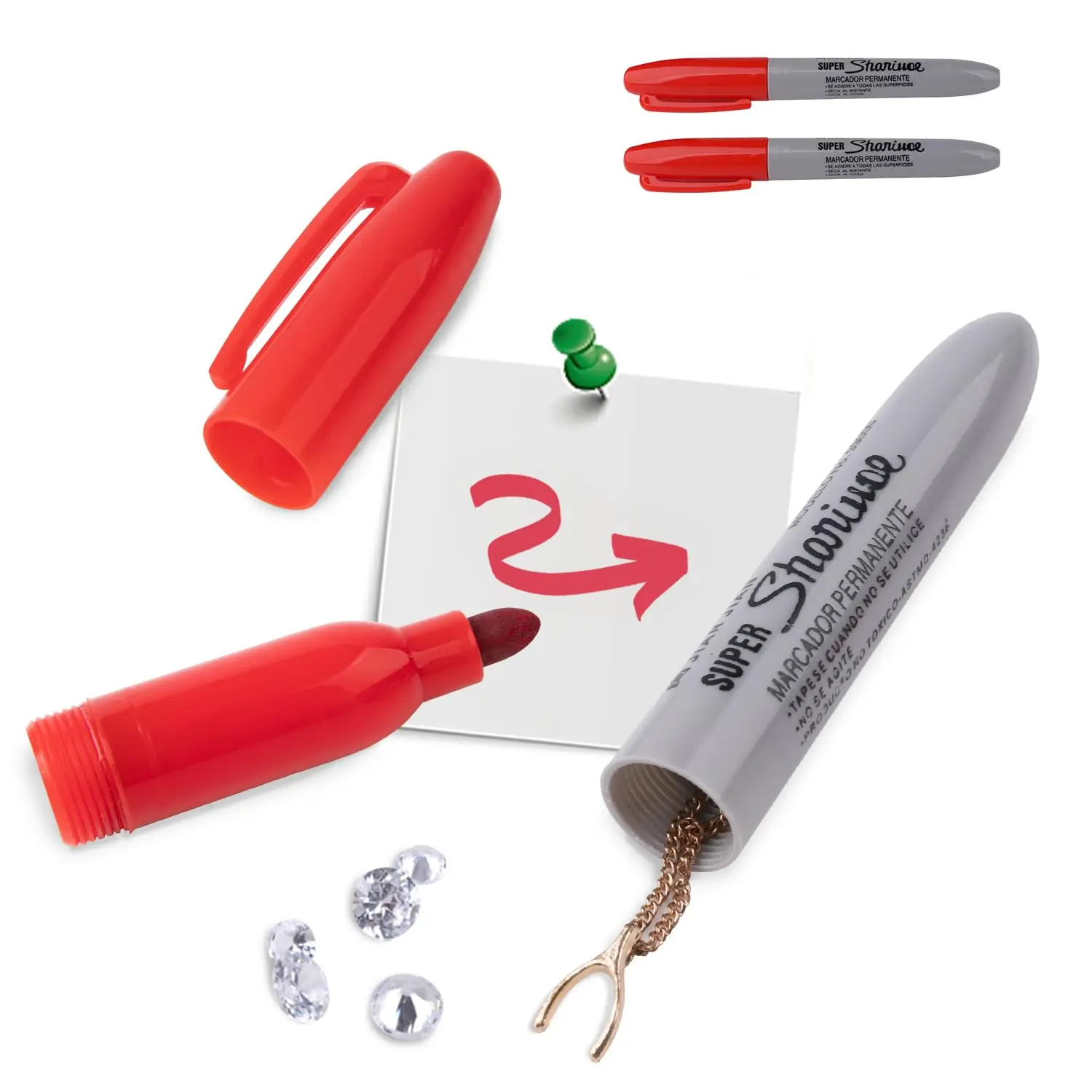 Caneta marcadora segura de desvio durável – Armazenamento discreto oculto para pequenos objetos de valor – Presente divertido perfeito para decoração de casa e dormitório