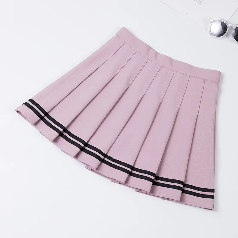Gonne da donna elastiche a vita alta gonna scozzese da Mini danza dolce femminile a pieghe a righe Patchwork in stile coreano Vintage