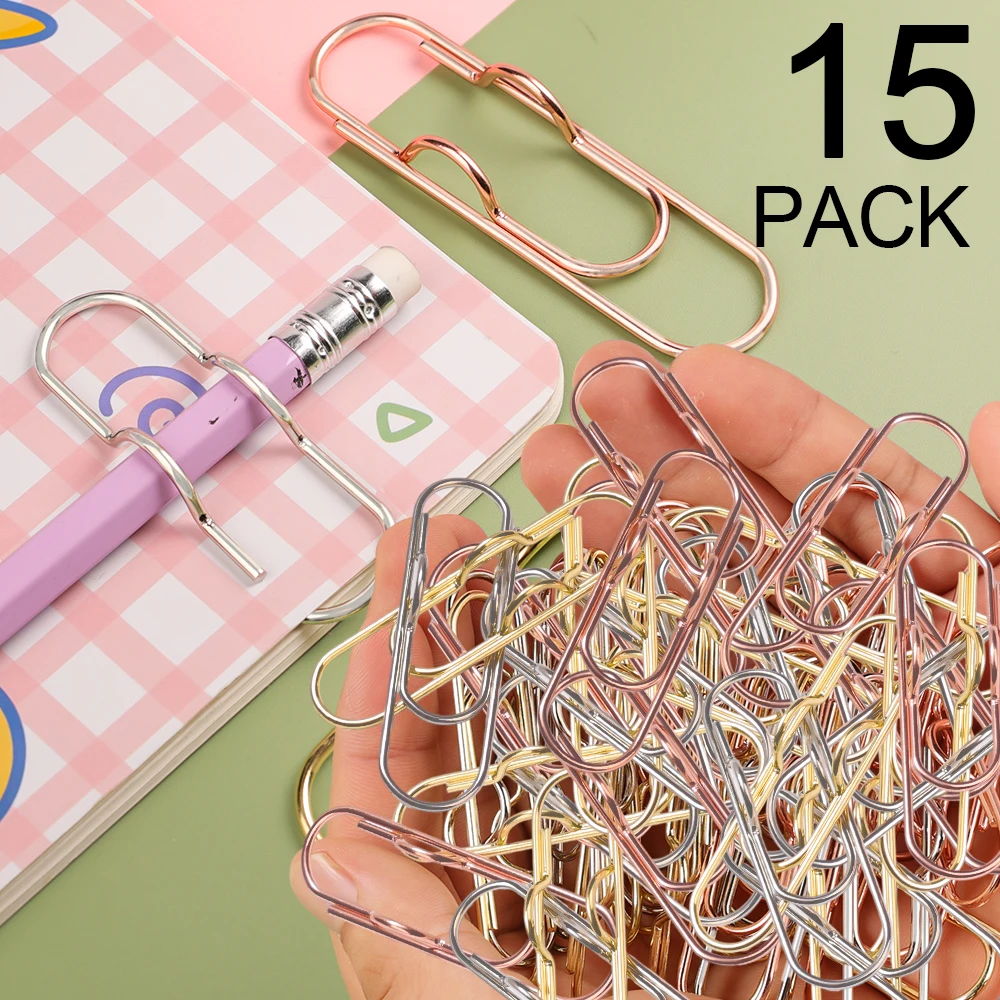 1-15PCS Metall Stift Halter Büroklammern Notebook Lesezeichen Foto Memo Ticket Lagerung Büroklammer Schule Büro Schreibwaren