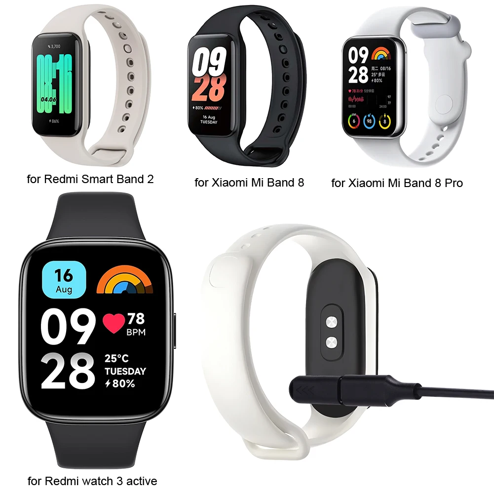 TYPE-C ładowarka USB Adapter do Xiaomi Mi Band 8 Pro bransoletka i Redmi Smart Band 2 zegarek 4 3 przenośne magnetyczne złącze ładowarki