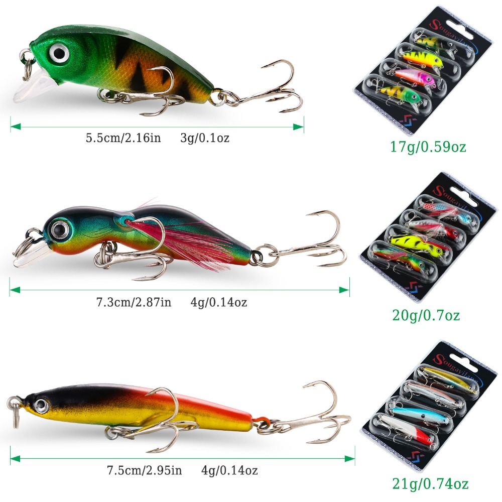 Sougayilang 4 Teile/karte Angeln Locken Malerei Topwater Wobbler Crankbait Bleistift Künstliche Harten Köder Angelgerät De Pesca