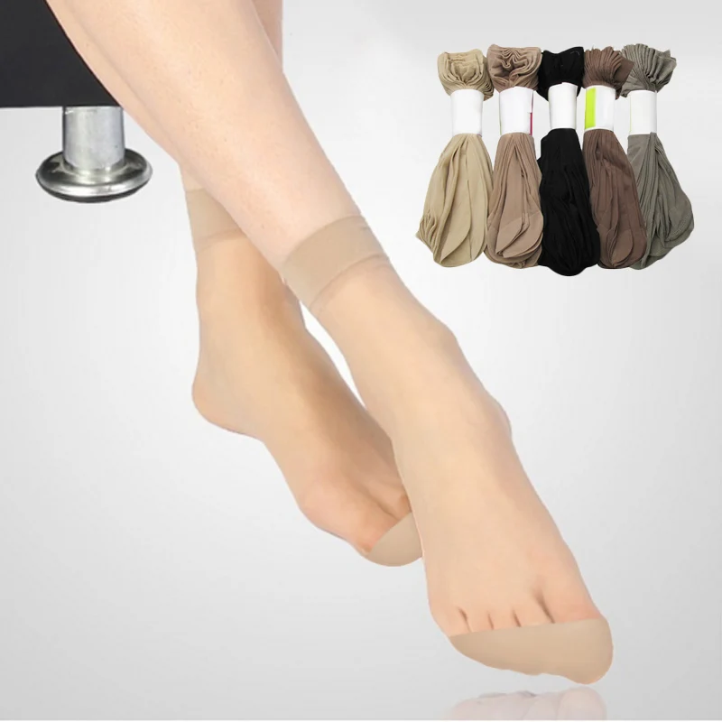 Bán! Bộ 5 Đôi Tất Nữ Cao Cấp Nhung Tất Gói Nữ Mùa Hè Lụa Mỏng Trong Suốt Gợi Cảm Mắt Cá Chân Nylon Tất Bộ