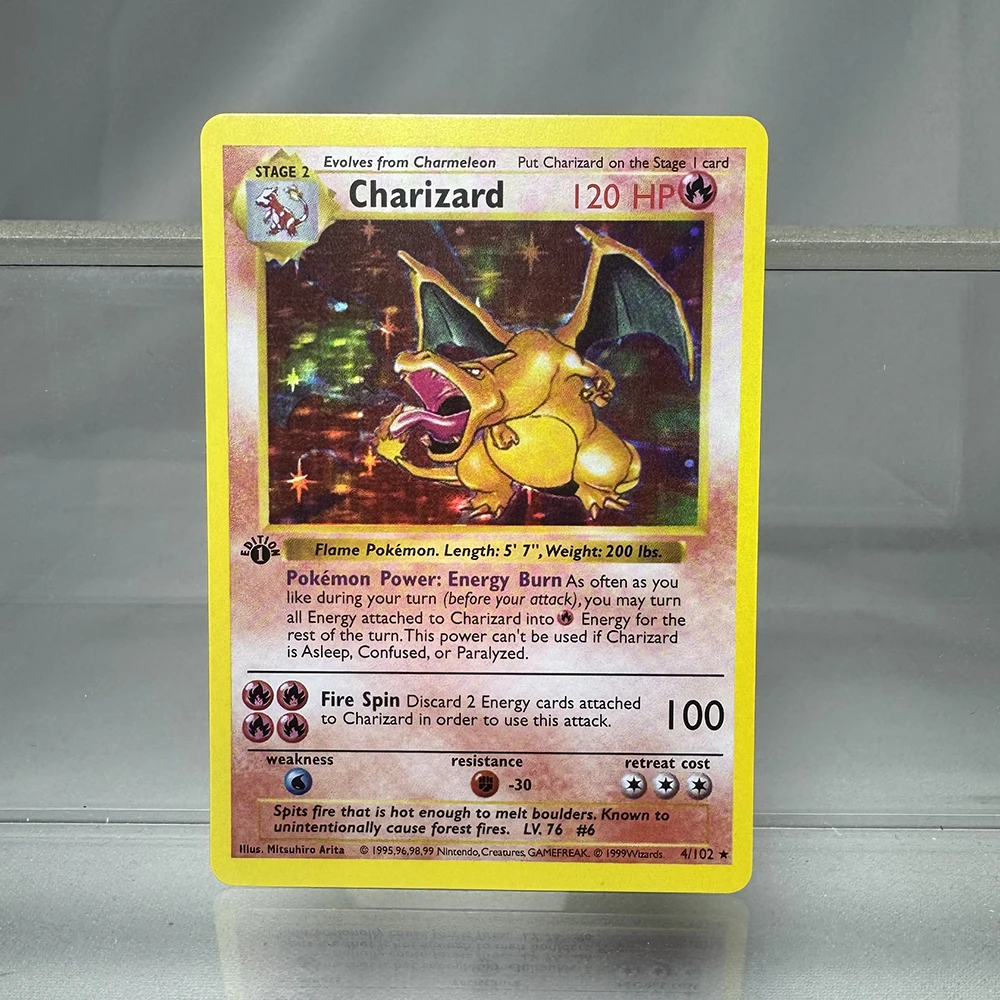 1996 Pokémon 1st Edition Base Set Single Flash Cards Shining Charizard Lugia Wigglytuff Game Collection Cards PTCG Proxy Cards