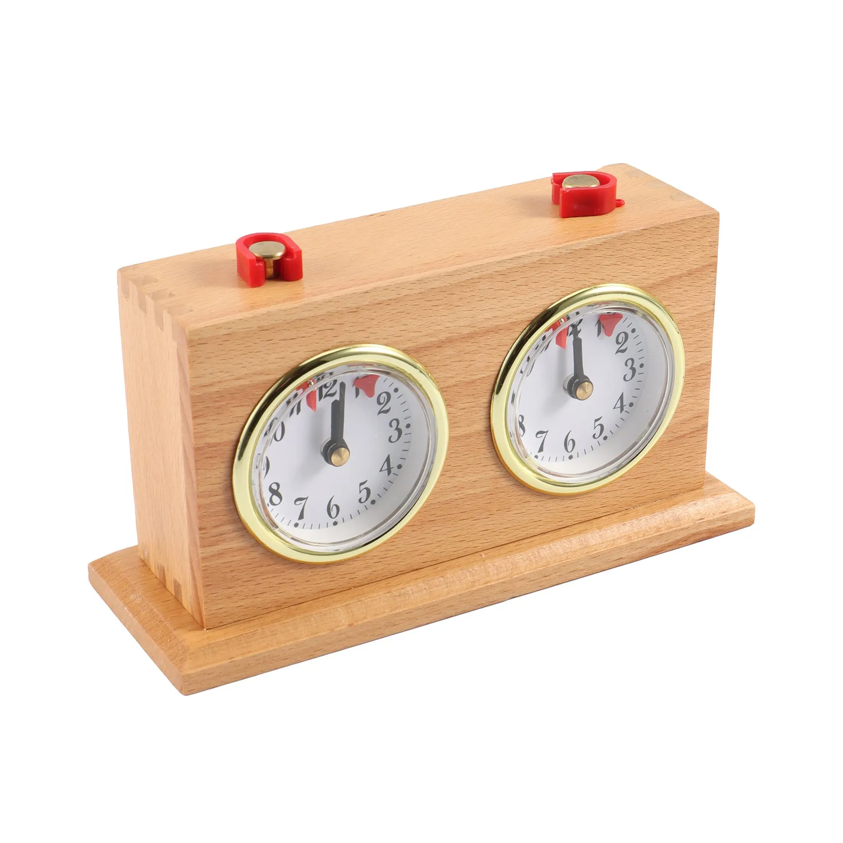 Temporizador de reloj de ajedrez analógico retro: reloj de ajedrez mecánico de cuerda, no necesita batería, raro de madera
