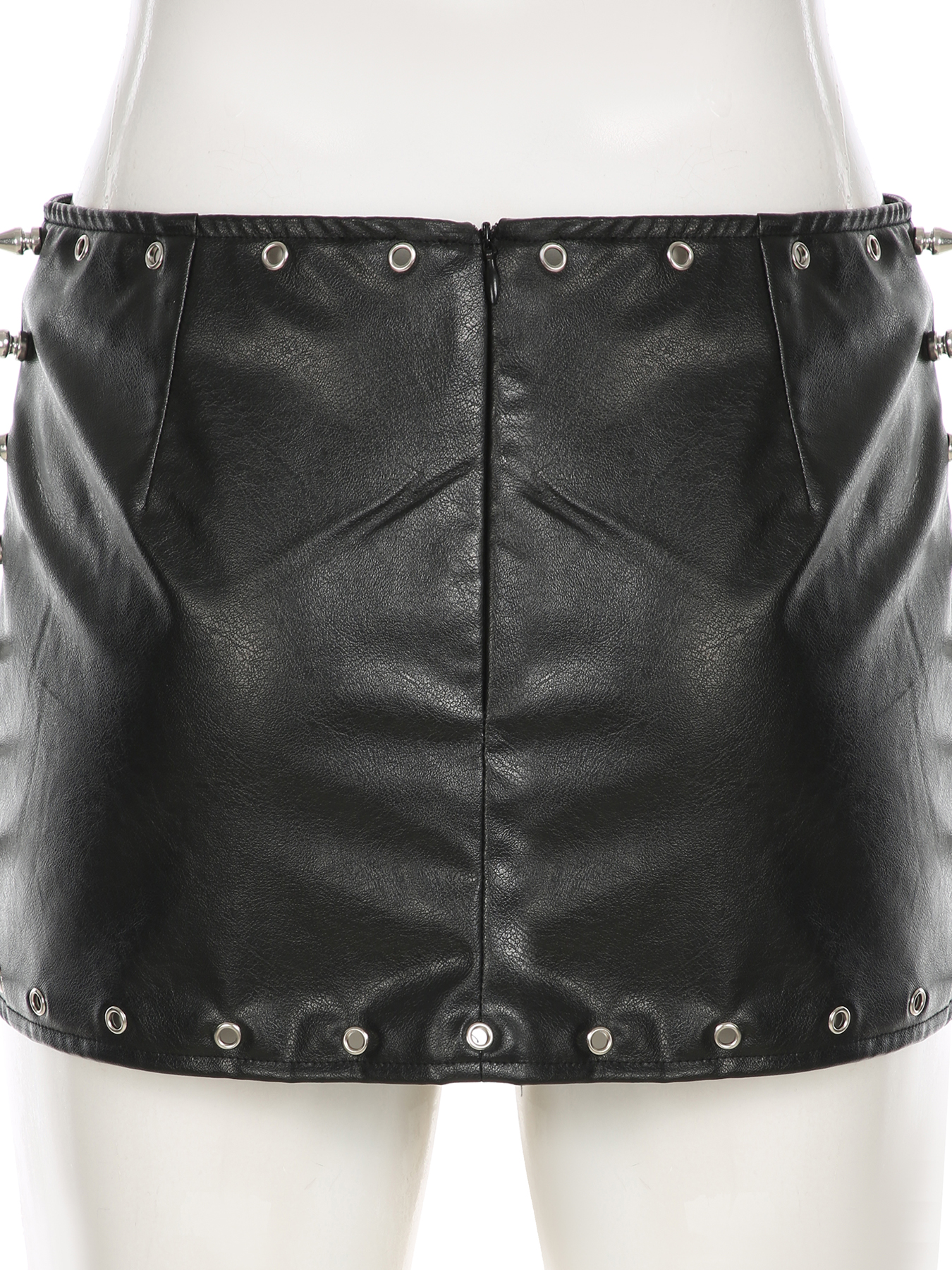 IAMSURE ダークセクシーなスリムリベットボディコンスカートゴシックローウエストスーパーミニスカート女性 2024 夏のファッションストリートレディース