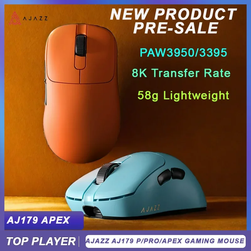 Mouse da gioco wireless AJAZZ AJ179 PRO, base di ricarica magnetica, macro personalizzabile, sensore PAW3395 compatibile con PC/laptop