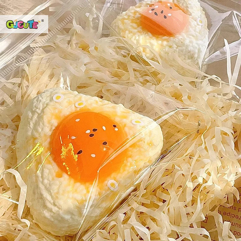 Handmade Silicone Simulated Egg Rice Ball Mochi Taba Squishy Toy Relief Squeeze Creative Rebound Fidget Toys