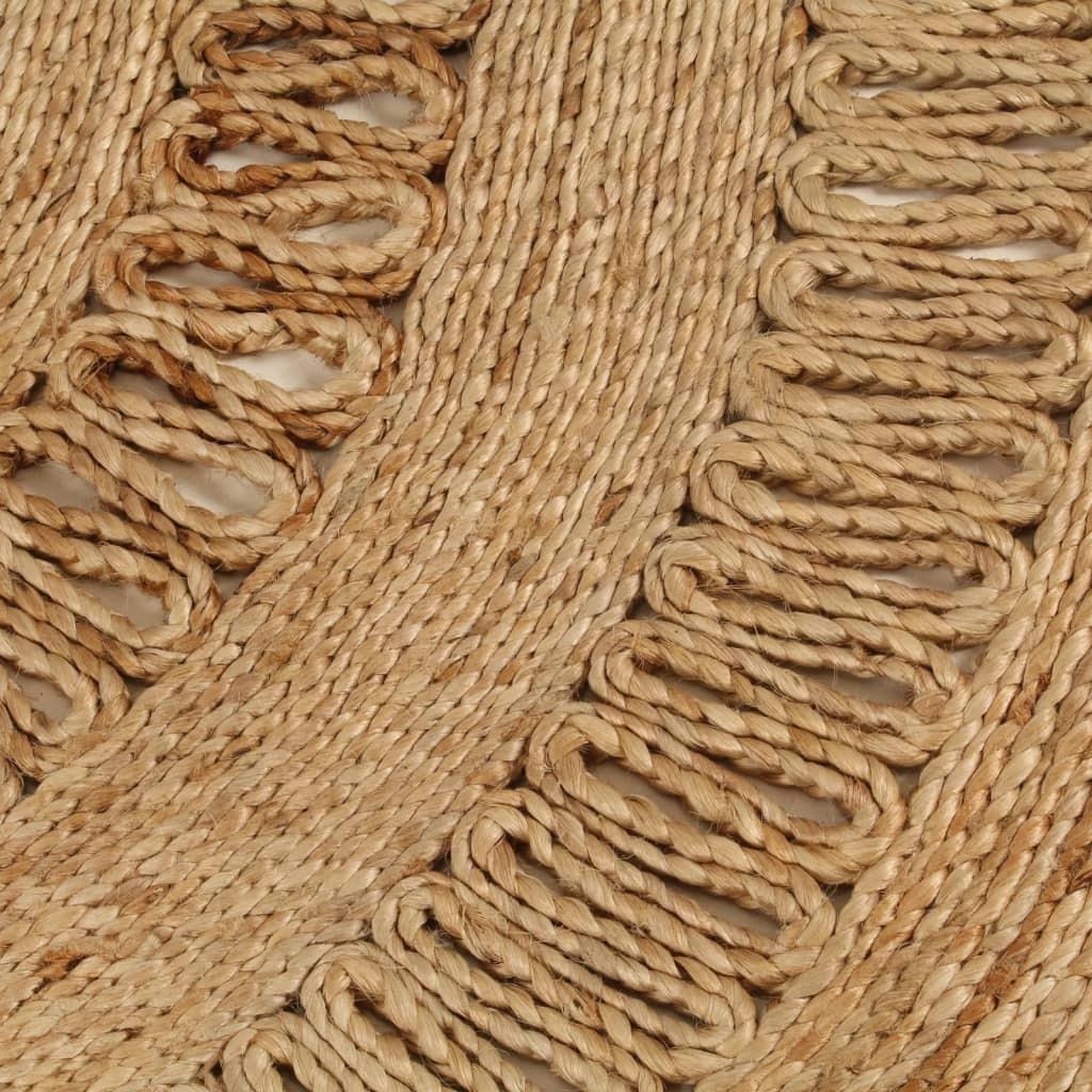 120 cm Round Hand-Braided Jute Area Rug - Eco-Friendly Home Decor