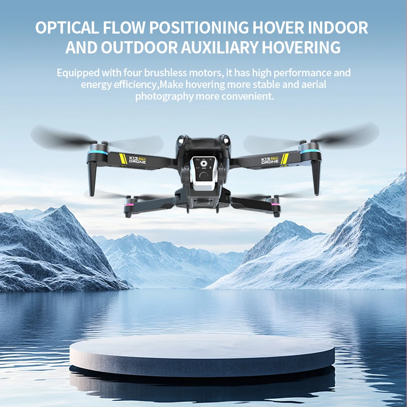 Novo drone k13 max com câmera 8k, 5g, wi-fi, fpv, motor sem escova, câmera dupla hd, evita obstáculos, quadricóptero para fotografia aérea, presente