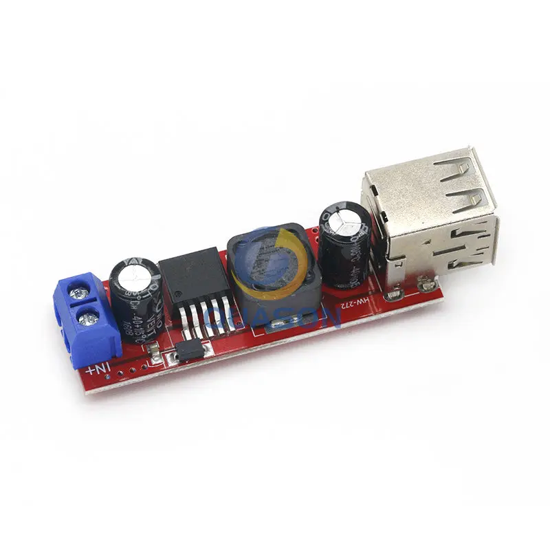 DC-DC de carga USB doble, módulo convertidor reductor para cargador de vehículo, LM2596, CC 6V-40V a 5V 3A