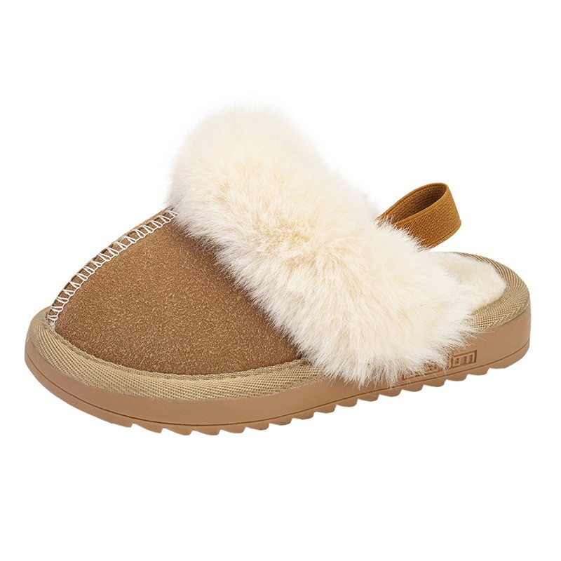 Kind Casual Britannien Stil Klassische Hausschuhe für Jungen Einfarbig Nähen Plüsch Warme Winter Kinder Mode Mädchen Baumwolle Schuhe Neue
