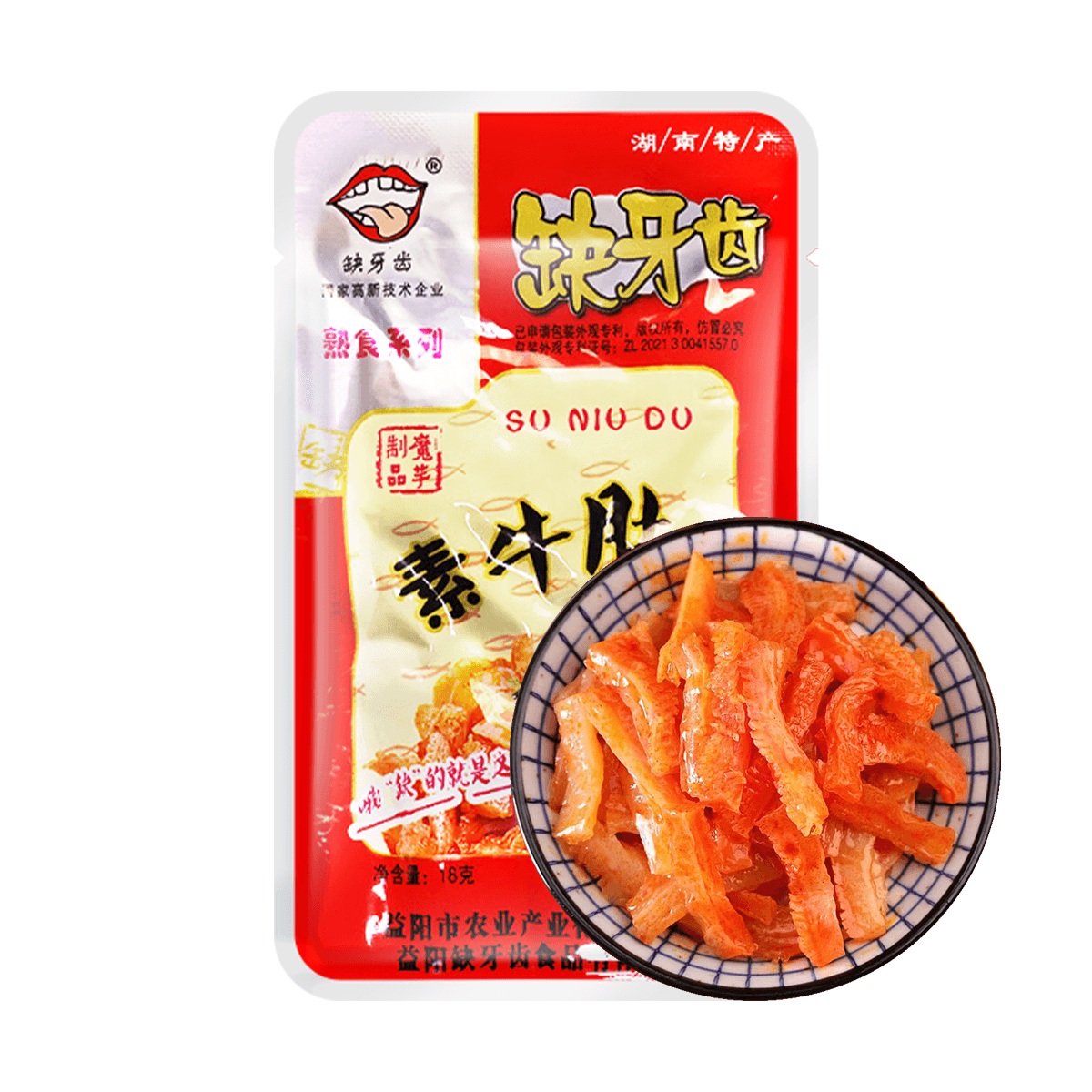 [2Packs] QUEYACHI Vegetarian Beef Tripe with Missing Teeth Spicy Flavor 30pc 17.04 oz*2Packs
