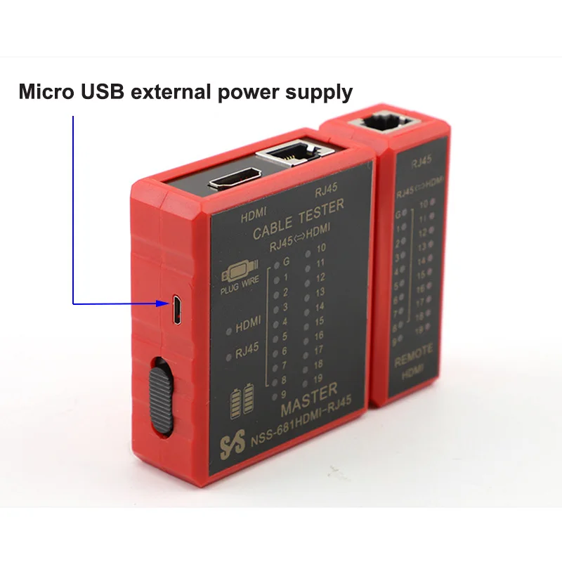 Probador de Cable de red multifuncional Compatible con HDMI RJ45 8P8C LAN POE herramienta de prueba de línea telefónica antiquemaduras RJ11