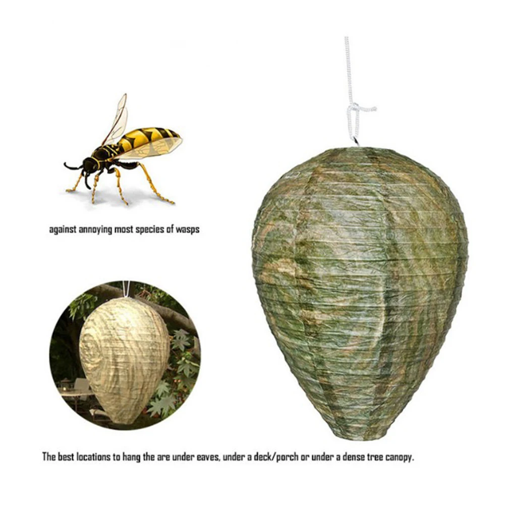 1-5Pcs Wasp Nest Decoy Hornets Deterrents Non-Toxic Fake Nest Bee Decoy Beehive Lanterns Hanging Patio Garden Repellent Trap