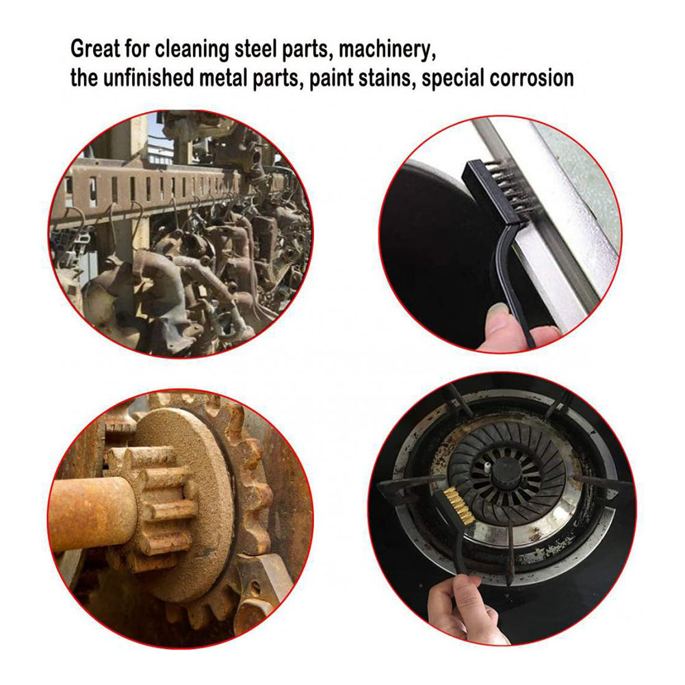 160mm Multipurpose Steel Wire Brush Plastic Handle Rust Removal Kitchen Cleaning Polishing Rust Removal Cleaning Brush