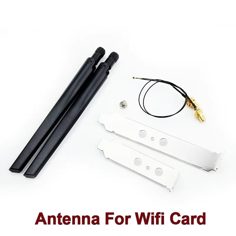 2x6DBi Dual Band 2,4 GHz 5 GHz WiFi Antenne Externe RP-SMA MHF4 Verlängerungskabel Set für M.2 Wifi Karte AX200 AX210 BE200