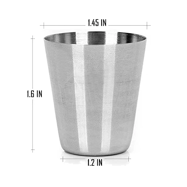 15 Stück Edelstahl Schnaps gläser Trinkgefäß 30ml (1 Unze) Camping Reise Kaffee Tee tasse für Whisky Tequila Schnaps