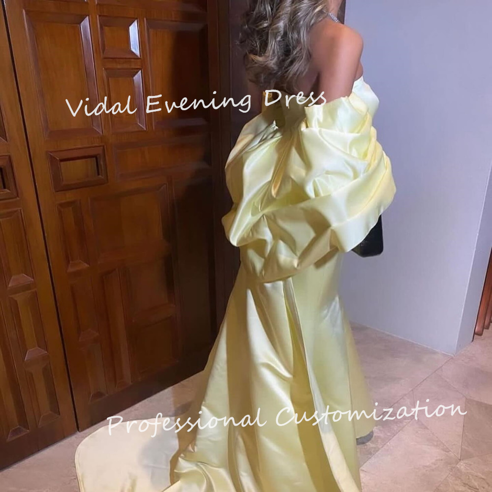 Vindal Evening dresses Satin Strapless Runched Sleeveless Floor-Length Morden-Style High-Quality Elegant السعود  For Woman 2024