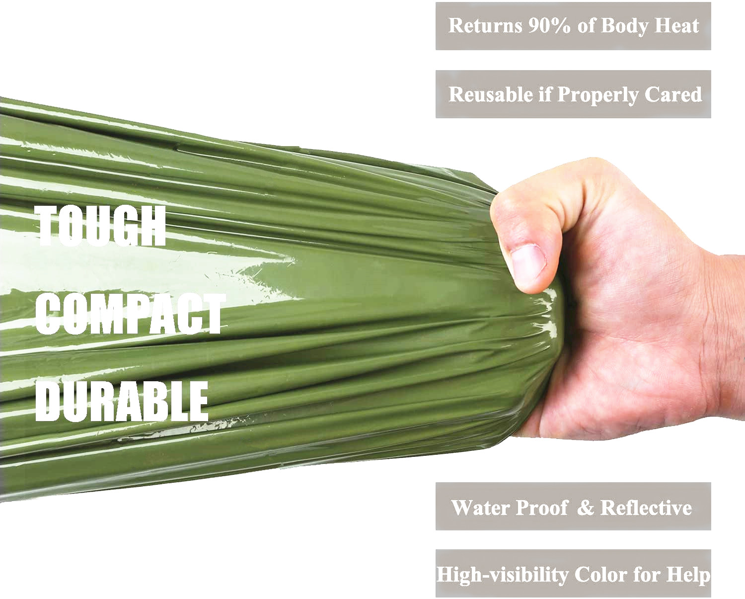 Notfall-Thermo-Poncho-Decke, leicht, faltbar, wasserabweisend, winddicht, Sonnenschutz, wiederverwendbar, für Erste-Hilfe-Camping-Matte, Pad-Abdeckung