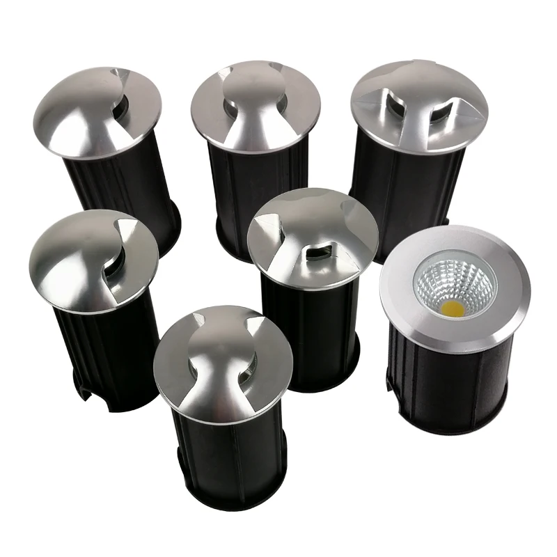 3W 5W LED enterrado IP68 AC110V220V DC12V luz empotrable para cubierta al aire libre 1/2/3/4 vista lateral lámpara subterránea iluminación de acera