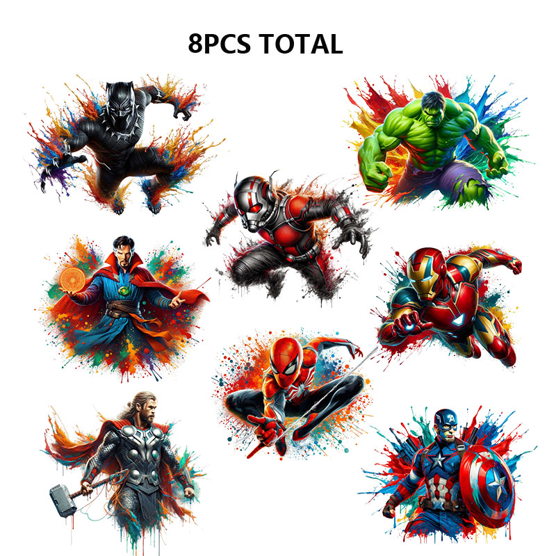Disney Cartoon Avenger Hero Pattern UV DTF Transfer Sticker Waterproof Transfers Decals For 16oz Glass Cup Wrap Stickers