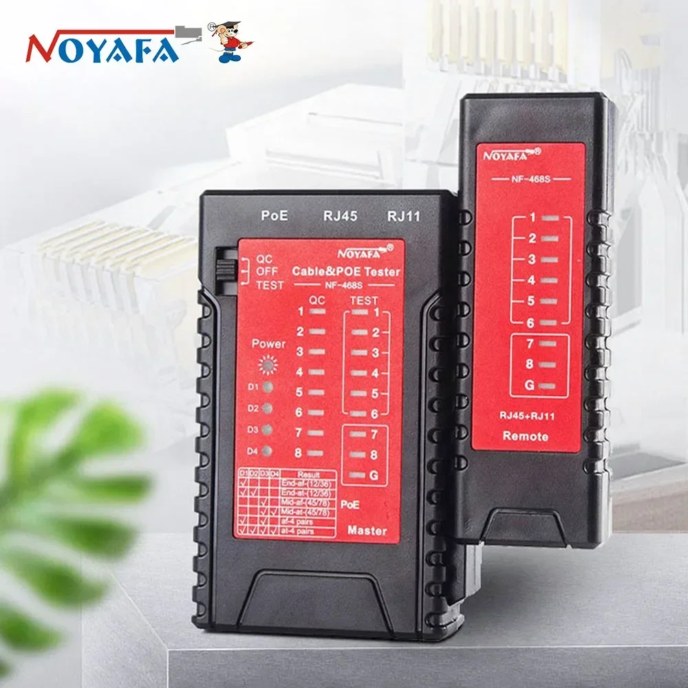 NOYAFA NF-468S Тестер сетевого кабеля RJ11 RJ45 Детектор проводов Cat5 Cat6 Детекторы непрерывности кабеля/провода Тестер точки неисправности