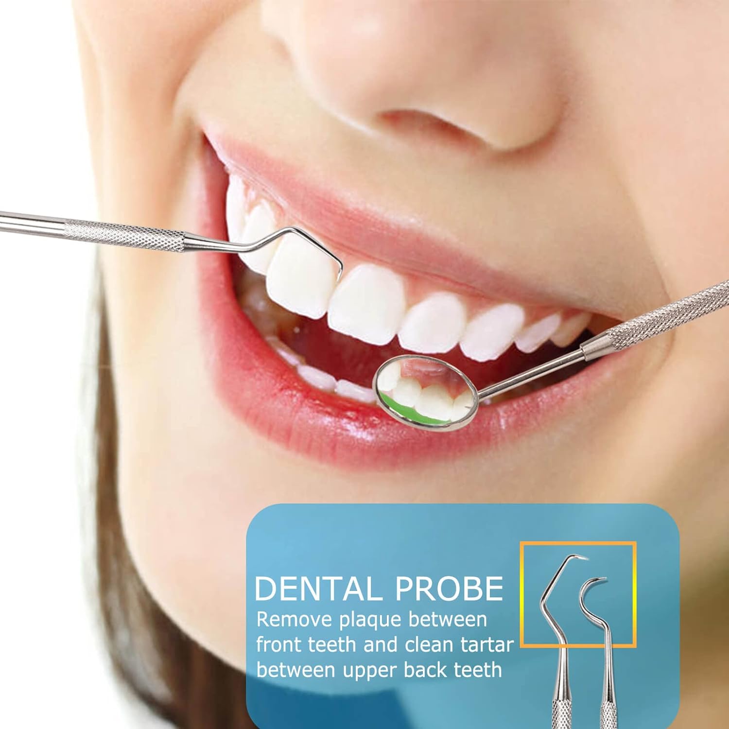 Herramientas dentales de 3 uds., Kit de cuidado bucal, juego de higiene Dental de acero inoxidable, raspador de dientes, pinzas para sarro, espejo bucal