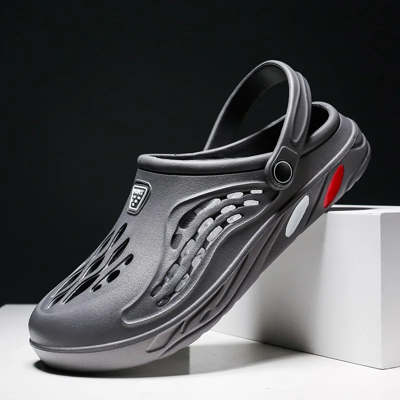 Zapatos de verano para hombre, sandalias con agujeros para hombre, chanclas huecas transpirables, zuecos, zapatillas de playa a la moda, talla grande 49