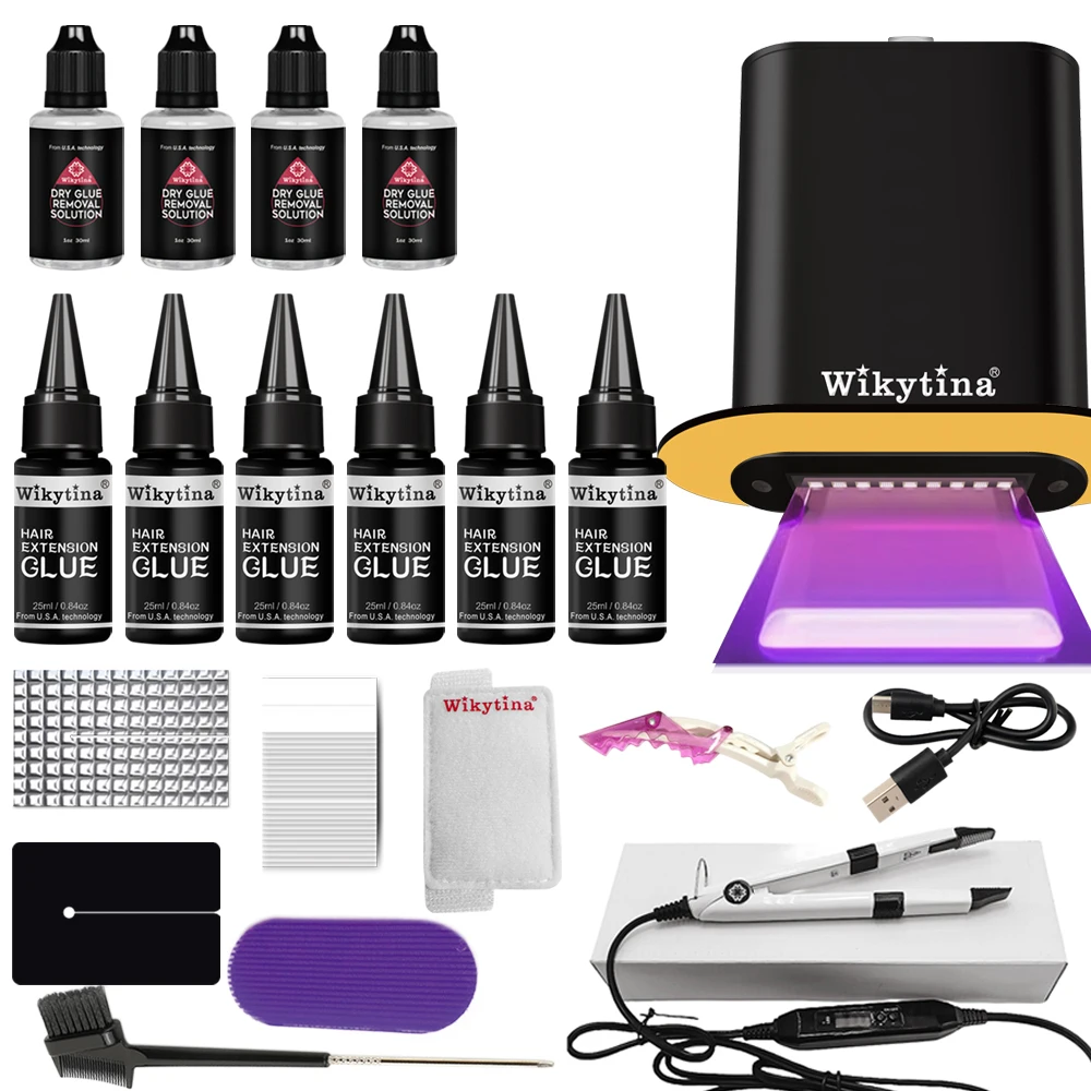 2025 V Light Hair Extension KIT set New UV System with Traceless Tape and Lightweight Tools for Salon Experts fast hair grafting