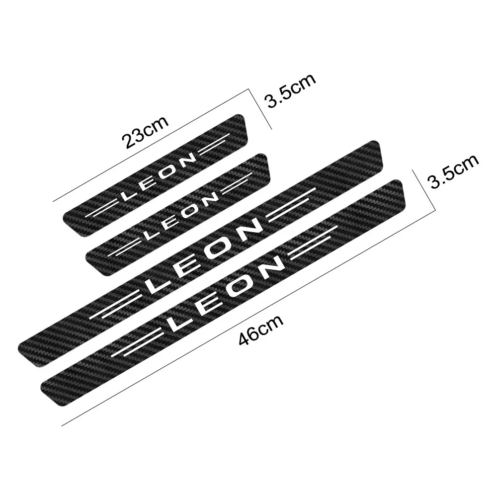 4PCS Car Styling Door Sill Threshold Protector Stickers Auto Decoration Tuning DIY Accessories For Seat Ibiza Leon Arona Ateca