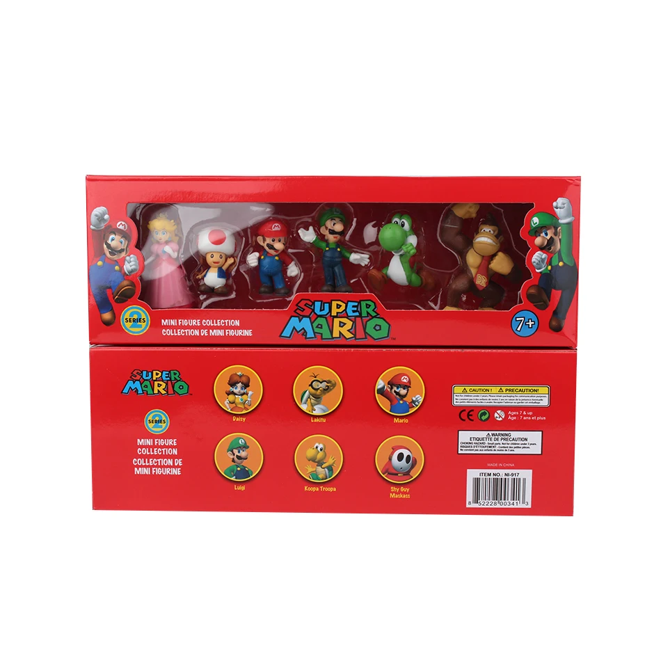 6 ชิ้น/เซ็ต 4-7 ซม.Super Mario Bros PVC Action Figure ของเล่นตุ๊กตาชุด Luigi Yoshi Donkey Kong เห็ดสําหรับเด็กของขวัญวันเกิด