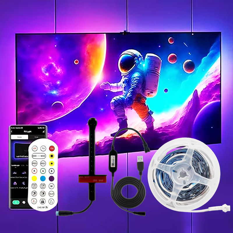 Tira de iluminación Led para Tv inteligente, sincronización de pantalla de cámara, 5V, Usb, 5M, 3,8 M, tira de luz Led Rgb, Control por aplicación, retroiluminación de Tv Ambilight